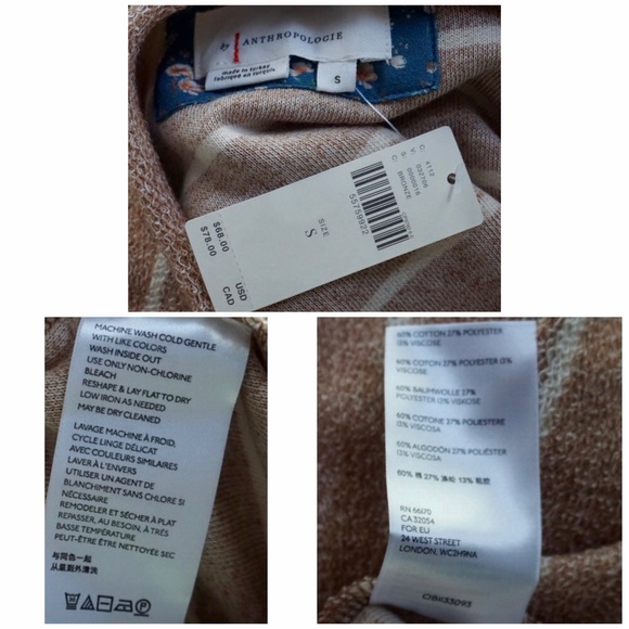 Anthropologie Devin Striped Textured Sweatshirt S - Picture 7 of 8